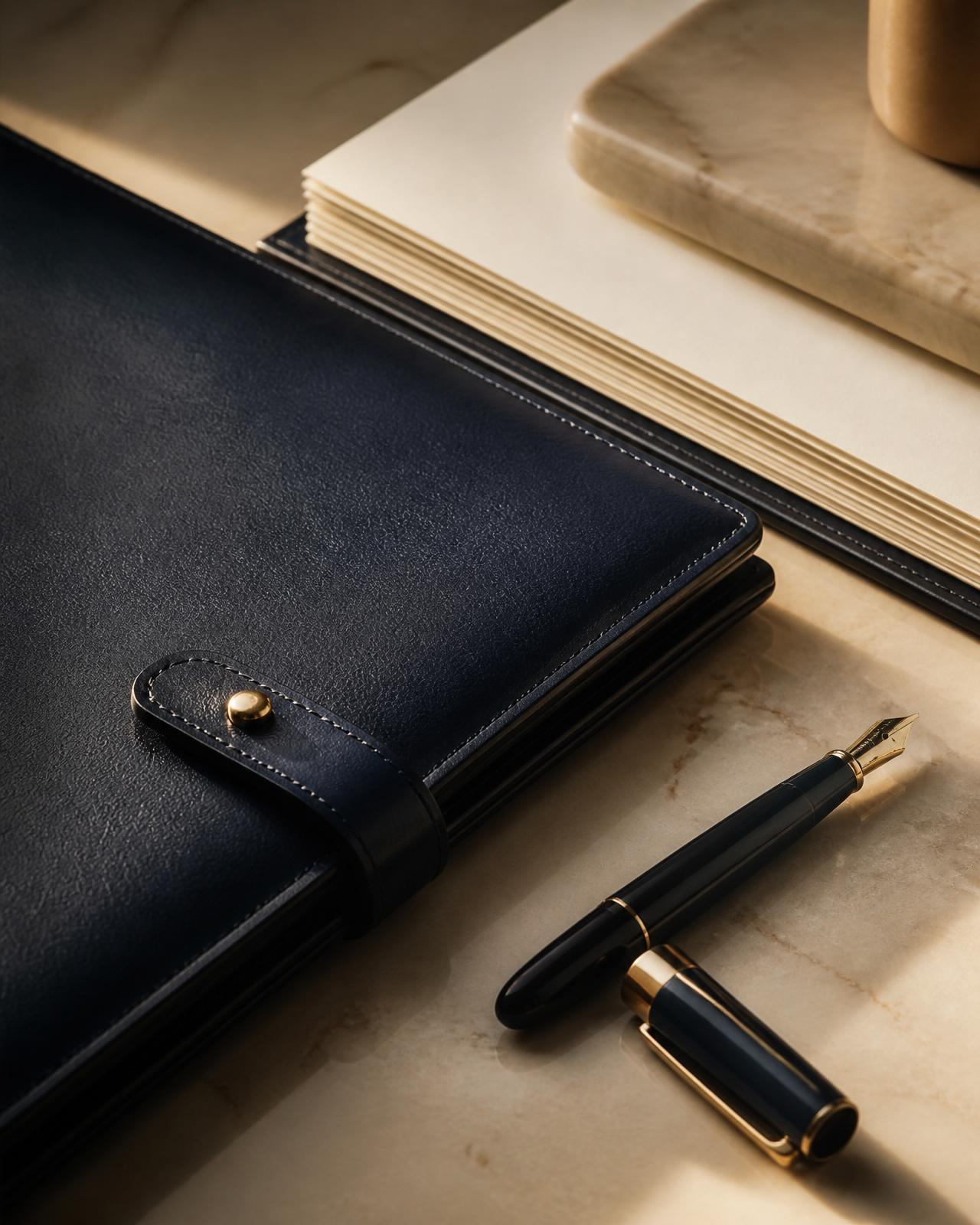 Contract paperwork and fountain pen — verification detail