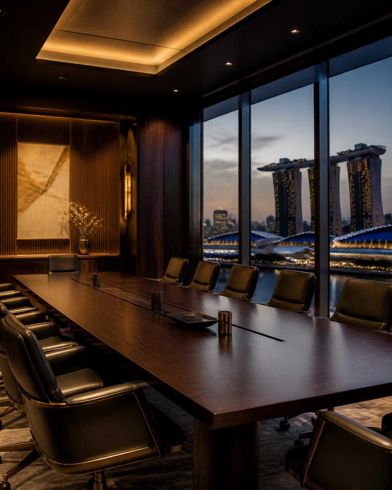 Private boardroom overlooking Marina Bay, Singapore
